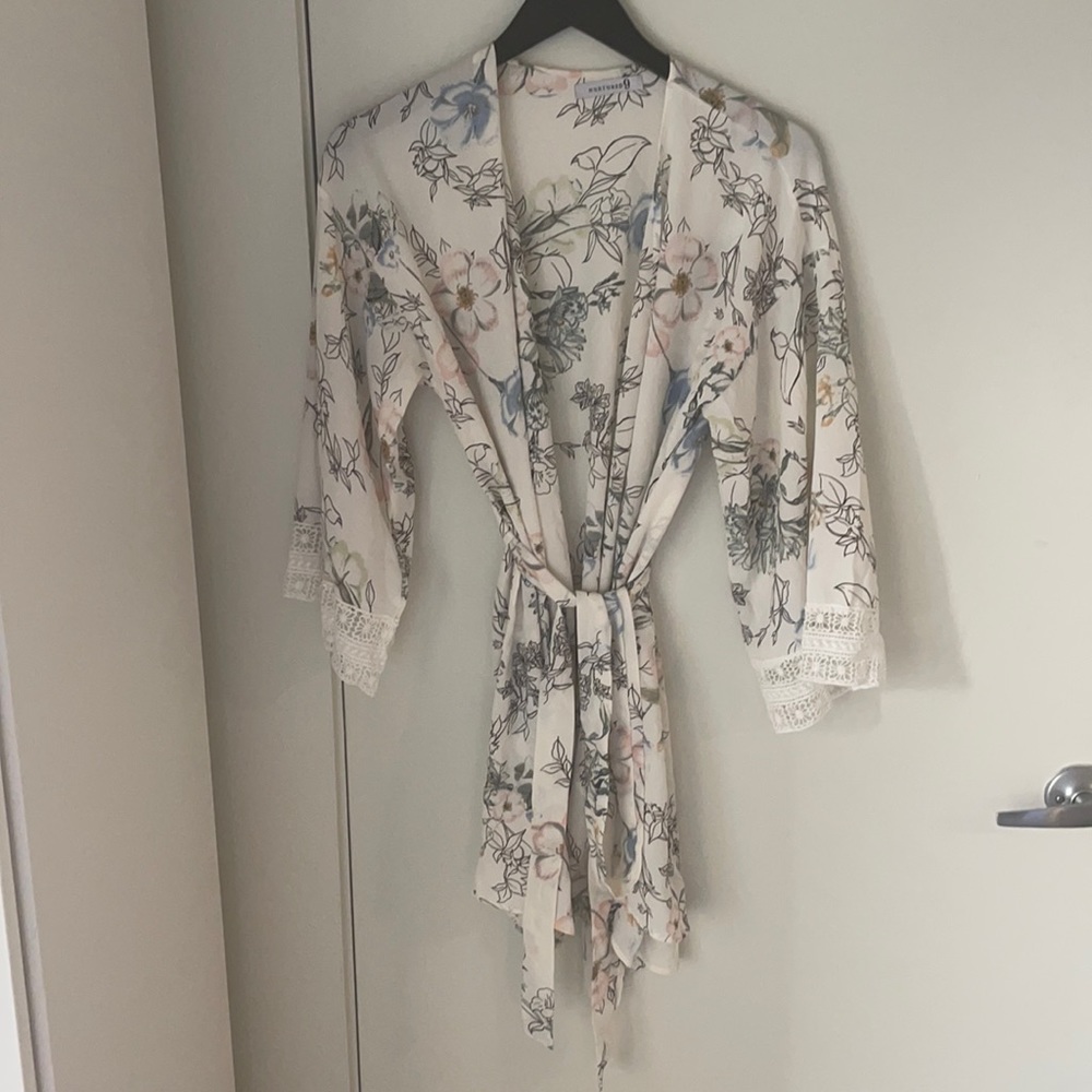 White floral robe